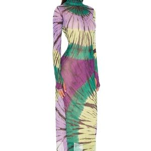 Multi Colored Ti Dye Midi Dress